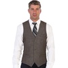 image:imageGioberti Mens 5 Button Slim Fit Formal Herringbone Tweed Suit Vest8  Light Brown Herringbone