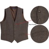 image:imageGioberti Mens 5 Button Slim Fit Formal Herringbone Tweed Suit Vest8  Light Brown Herringbone