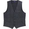 image:imageGioberti Mens 5 Button Slim Fit Formal Herringbone Tweed Suit Vest97  Charcoal Graph