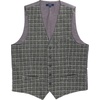 image:imageGioberti Mens 5 Button Slim Fit Formal Herringbone Tweed Suit Vest98  Gray Gridwork