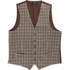 image:imageGioberti Mens 5 Button Slim Fit Formal Herringbone Tweed Suit Vest99  Brown Gridwork