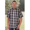 image:imageGioberti Mens Casual Plaid Button Down Short Sleeve Shirt1021  Brown  Navy  Orange Line