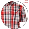 image:imageGioberti Mens Casual Plaid Button Down Short Sleeve Shirt1036  Red  Navy  White