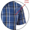 image:imageGioberti Mens Casual Plaid Button Down Short Sleeve Shirt1037  Royal Blue  White Stripe