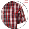 image:imageGioberti Mens Casual Plaid Button Down Short Sleeve Shirt1055  Red  Navy  White