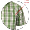image:imageGioberti Mens Casual Plaid Button Down Short Sleeve Shirt1059  Green  White