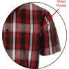 image:imageGioberti Mens Casual Plaid Button Down Short Sleeve Shirt1088  Black  Red