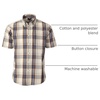 image:imageGioberti Mens Casual Plaid Button Down Short Sleeve Shirt1093  Charcoal  White  Blue