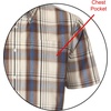 image:imageGioberti Mens Casual Plaid Button Down Short Sleeve Shirt1093  Charcoal  White  Blue