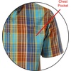 image:imageGioberti Mens Casual Plaid Button Down Short Sleeve Shirt1100  Turquoise  Teal  Brown