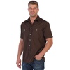 image:imageGioberti Mens Casual Western Solid Short Sleeve Shirt with Pearl SnapsBrown