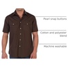 image:imageGioberti Mens Casual Western Solid Short Sleeve Shirt with Pearl SnapsBrown