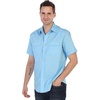 image:imageGioberti Mens Casual Western Solid Short Sleeve Shirt with Pearl SnapsLight Blue