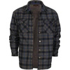 image:imageGioberti Mens Checkered Flannel Jacket With Velvet Underlining93  Navy  Gray  Royal Blue Contrast Line