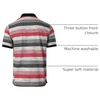 image:imageGioberti Mens Club Stripe Polo Shirt  Short Sleeve Regular Fit Yarn DyeBlack  Style 943