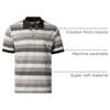 image:imageGioberti Mens Club Stripe Polo Shirt  Short Sleeve Regular Fit Yarn DyeBrown  Style 943