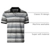 image:imageGioberti Mens Club Stripe Polo Shirt  Short Sleeve Regular Fit Yarn DyeGray  Style 943