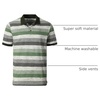 image:imageGioberti Mens Club Stripe Polo Shirt  Short Sleeve Regular Fit Yarn DyeHunter Green  Style 943