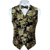 image:imageGioberti Mens Formal 4pc Paisley Vest Necktie Bowtie and Pocket SquareMetallic Black  Gold