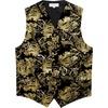 image:imageGioberti Mens Formal 4pc Paisley Vest Necktie Bowtie and Pocket SquareMetallic Black  Gold