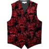 image:imageGioberti Mens Formal 4pc Paisley Vest Necktie Bowtie and Pocket SquareMetallic Black  Red