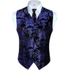 image:imageGioberti Mens Formal 4pc Paisley Vest Necktie Bowtie and Pocket SquareMetallic Black  Royal