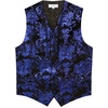 image:imageGioberti Mens Formal 4pc Paisley Vest Necktie Bowtie and Pocket SquareMetallic Black  Royal