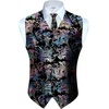 image:imageGioberti Mens Formal 4pc Paisley Vest Necktie Bowtie and Pocket SquareMetallic Black Light