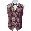 image:imageGioberti Mens Formal 4pc Paisley Vest Necktie Bowtie and Pocket SquareMetallic Purple  Gold