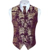 image:imageGioberti Mens Formal 4pc Paisley Vest Necktie Bowtie and Pocket SquareMetallic Purple  Gold