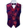 image:imageGioberti Mens Formal 4pc Paisley Vest Necktie Bowtie and Pocket SquareMetallic Royal  Red