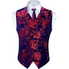 image:imageGioberti Mens Formal 4pc Paisley Vest Necktie Bowtie and Pocket SquareMetallic Royal  Red