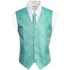 image:imageGioberti Mens Formal 4pc Paisley Vest Necktie Bowtie and Pocket SquareMint B