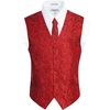 image:imageGioberti Mens Formal 4pc Paisley Vest Necktie Bowtie and Pocket SquareRed B