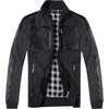 image:imageGioberti Mens Full Zip Cardigan Patch Design Sweater with Flannel LiningMelange Charcoal
