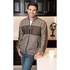 image:imageGioberti Mens Full Zip Cardigan Patch Design Sweater with Flannel LiningMelange Coffee