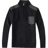 image:imageGioberti Mens Half Zip Pullover Knitted Regular Fit Sweater with Soft Brushed Flannel LiningBlack