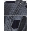 image:imageGioberti Mens Half Zip Pullover Knitted Regular Fit Sweater with Soft Brushed Flannel LiningMelange Blue