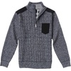 image:imageGioberti Mens Half Zip Pullover Knitted Regular Fit Sweater with Soft Brushed Flannel LiningMelange Charcoal