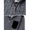 image:imageGioberti Mens Half Zip Pullover Knitted Regular Fit Sweater with Soft Brushed Flannel LiningMelange Charcoal