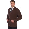 image:imageGioberti Mens Heavy Weight Shawl Collar Knitted Regular Fit CardiganBrown  With Faux Suede Elbow Patch