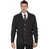 image:imageGioberti Mens Heavy Weight Shawl Collar Knitted Regular Fit CardiganCharcoal  With Faux Suede Elbow Patch
