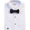 image:imageGioberti Mens Kent Lay Down Collar Long Sleeve Tuxedo Dress Shirt with Bow TieWhite