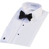 image:imageGioberti Mens Kent Lay Down Collar Long Sleeve Tuxedo Dress Shirt with Bow TieWhite