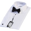 image:imageGioberti Mens Kent Lay Down Collar Long Sleeve Tuxedo Dress Shirt with Bow TieWhite