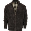 image:imageGioberti Mens Knitted Chenille Cardigan Sweater with Flannel LiningCharcoal
