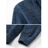 image:imageGioberti Mens Knitted Regular Fit Full Zip Cardigan Sweater with Soft Brushed Flannel LiningMelange Blue