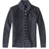 image:imageGioberti Mens Knitted Regular Fit Full Zip Cardigan Sweater with Soft Brushed Flannel LiningMelange Blue