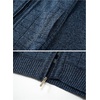 image:imageGioberti Mens Knitted Regular Fit Full Zip Cardigan Sweater with Soft Brushed Flannel LiningMelange Blue