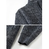image:imageGioberti Mens Knitted Regular Fit Full Zip Cardigan Sweater with Soft Brushed Flannel LiningMelange Charcoal